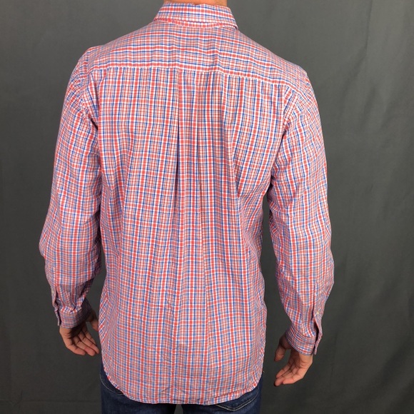 Vineyard Vines Red and Blue Plaid Slim Fit Whale Shirt Size - Medium - Picture 2 of 3